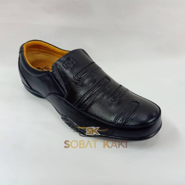 Sepatu Kantor Formal Kulit Pria Gats GP 03 Black