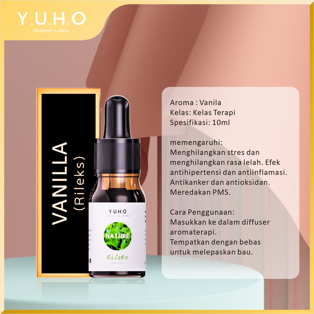 YUHO Diffuser humidifier mobil portable essential oil reed hampers safe care aromatheraphy pembersih udara Pelembab minyak esensial aromaterapi parfum pengharum uap ruangan air purifier penyejuk infuser minimisk-Y-Vanilla