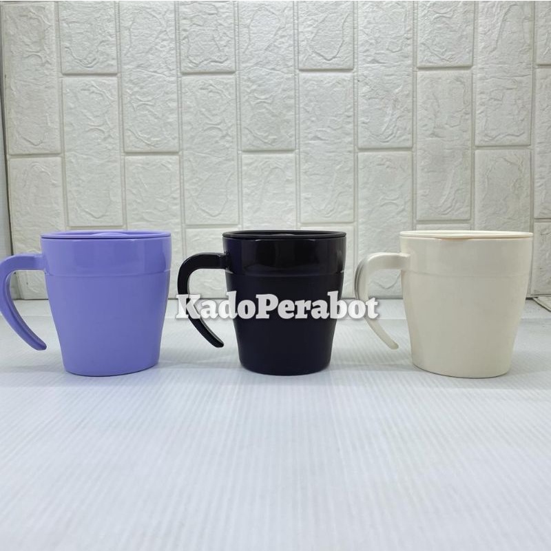 mug tumbler mini - gelas tutup pegangan - mug tutup plastik hoyaplast