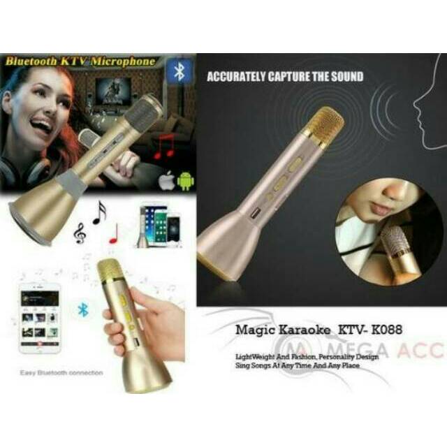 [Promo] Mic Bluetooth Karaoke Ktv K-088 / Mic Smule /mic speaker wireless