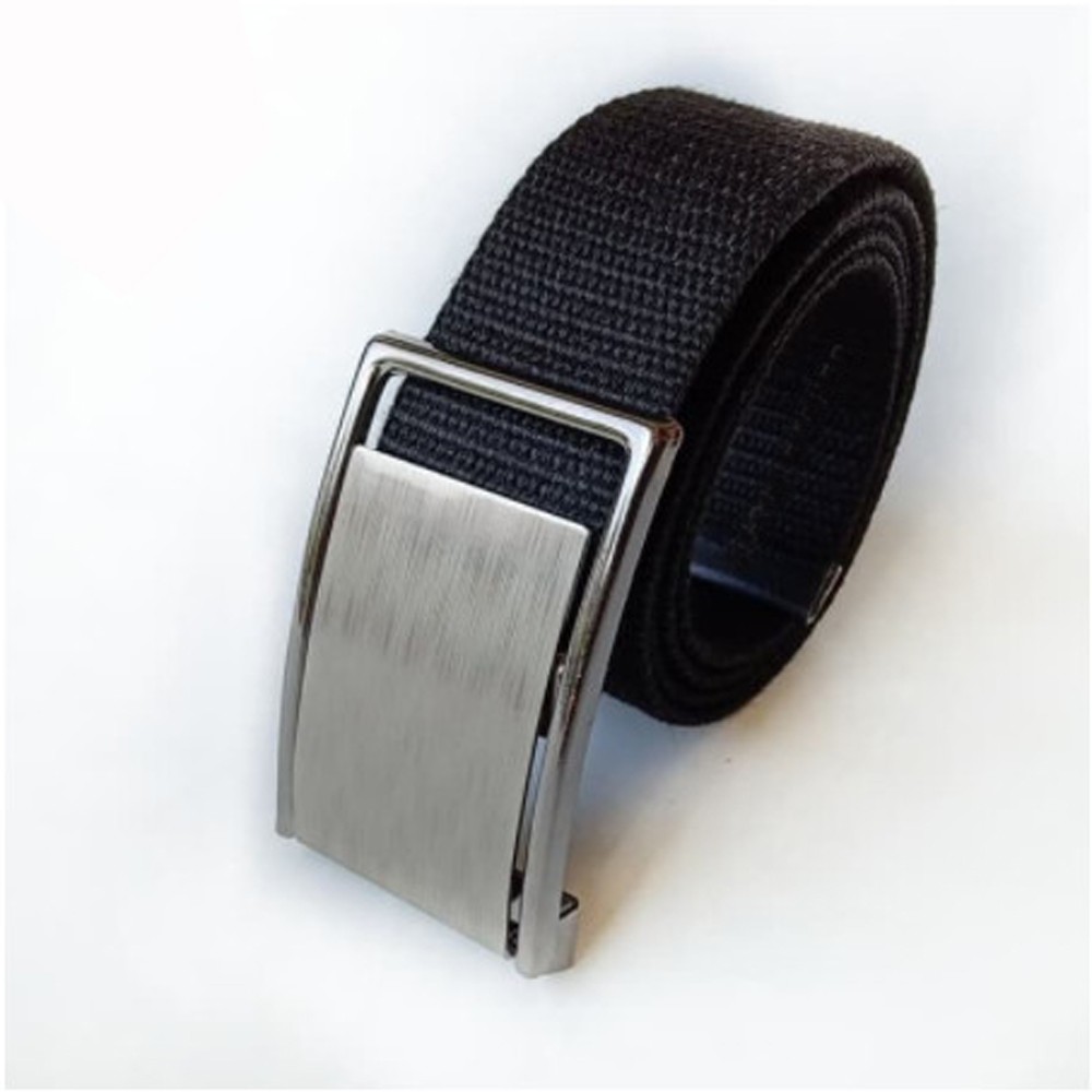 GROSIR !! [isi 100pc] Ikat Pinggang Priang Bahan Kanvas 501-K Gesper Nylon 120cm Men Belt #Black