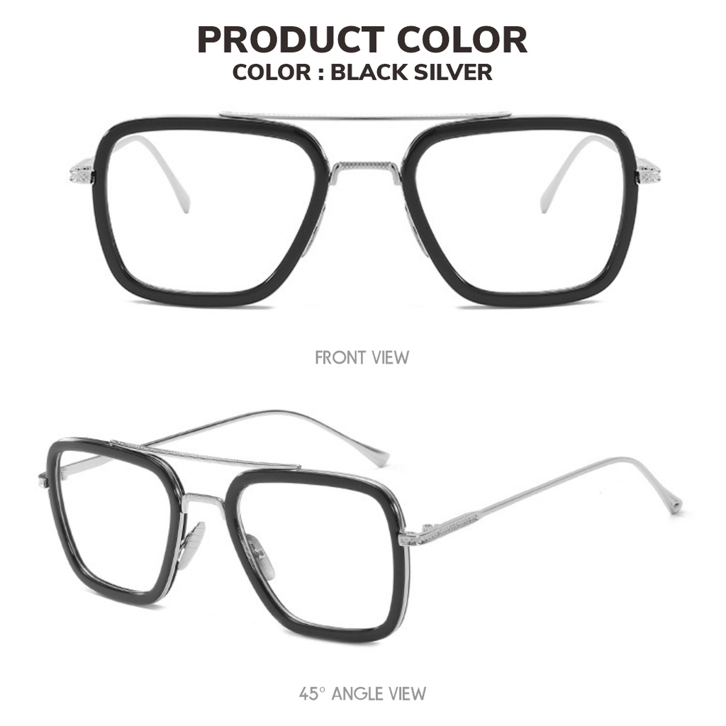 Berrybarton Kacamata Komputer Model Aviator Metal Anti Radiasi Blueray Photocromic Pria Wanita 9103 A-2