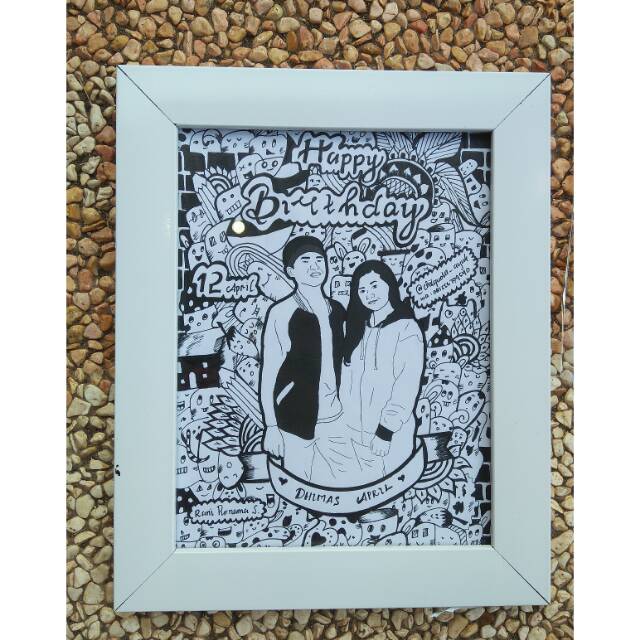 Doodle art. Hadiah wisuda,  ulang tahun,  merried dll /5R