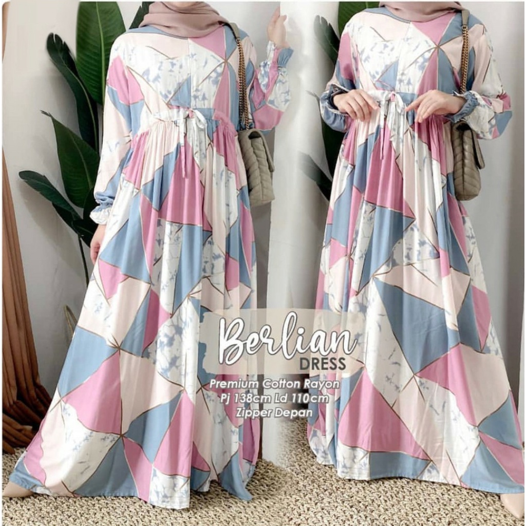 Gamis Rayon Homey Dress Terlaris / Gamis Muslim Syari Motif Terbaru-Berlian Dress