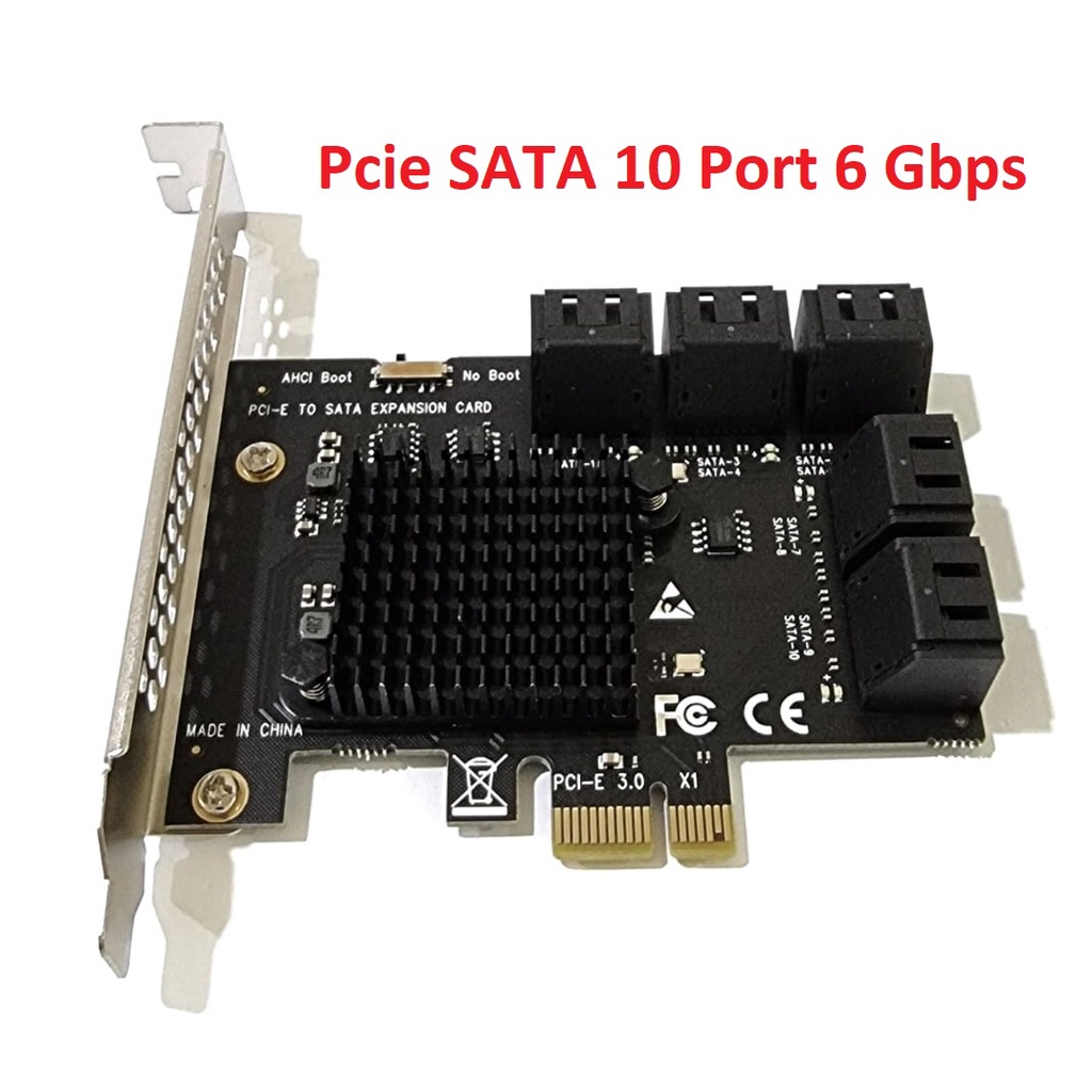 PCIE SATA Card 10 Port Internal SATA3 High Speed PCIE x1 PCI Express