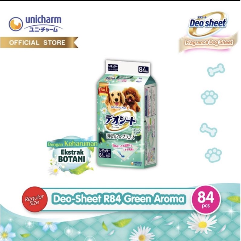 Unicham Deo-Sheet Underpad Alas pipis Anjing wide 84pcs(Aroma Flora)