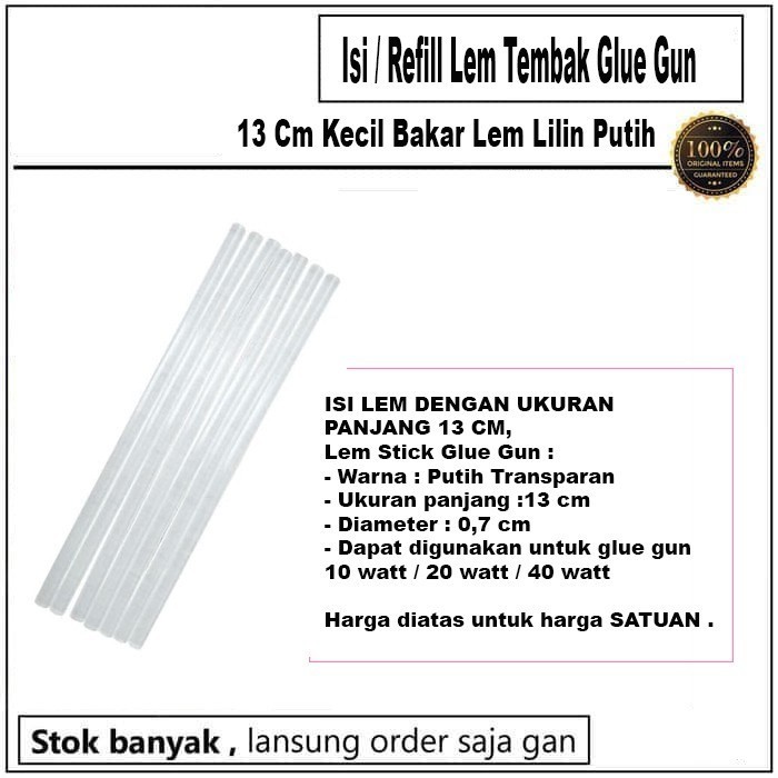 LM13- Isi Lem Refil Tembak Glue Gun Kecil Lem Lilin Bakar 13 CM