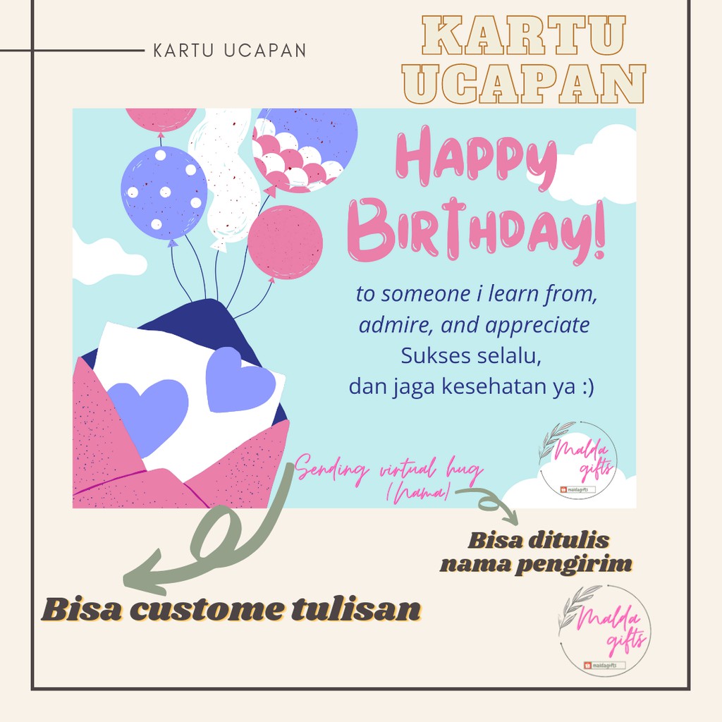 Gift Card Greeting Card Kartu Ucapan Kartu Ucapan Ulang Tahun Wisuda Anniversary Wedding Indonesia