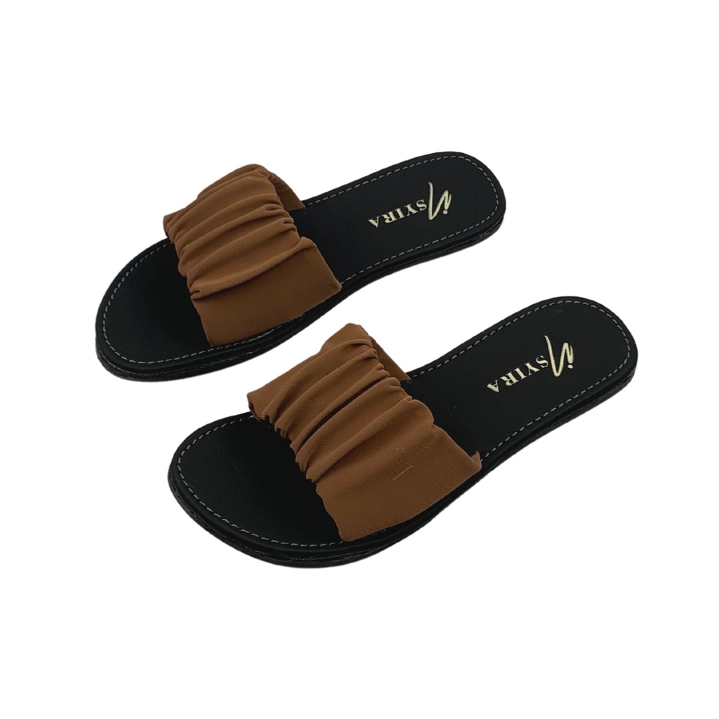 Insyira - Sandal Wanita Sylvia / Sandal Slop Wanita Non Slip Alas Hitam