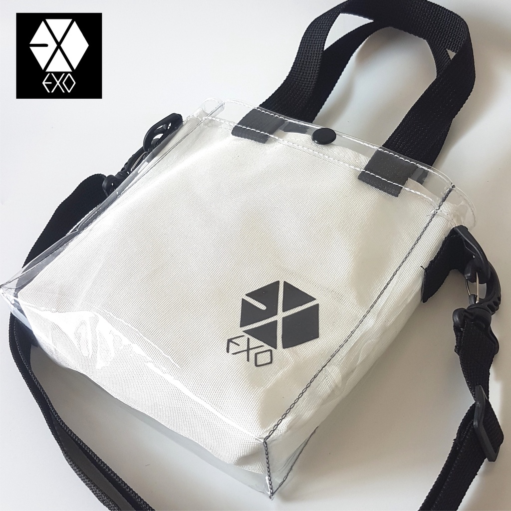 TAS SELEMPANG EXO SLING BAG KANVAS MIKA TALI PANJANG DAN PENDEK TAS KPOP EXO PLANET BAG KOREA