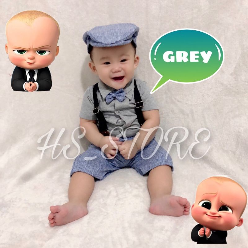 HARGA GROSIR !! SETELAN JUMPER SUSPENDER ANAK BAYI LAKI LAKI SET TOPI / SETELAN SUSPENDER BAYI / SETELAN JAS BAYI