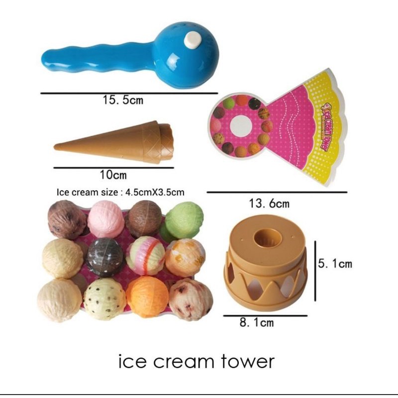 ICE CREAM TOWER/ mainan es krim/ mainan anak