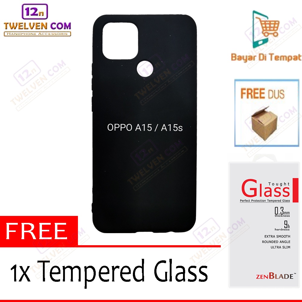 [FLASH SALE] Case Slim Matte Softcase Oppo A15 / A15s - Free Tempered Glass