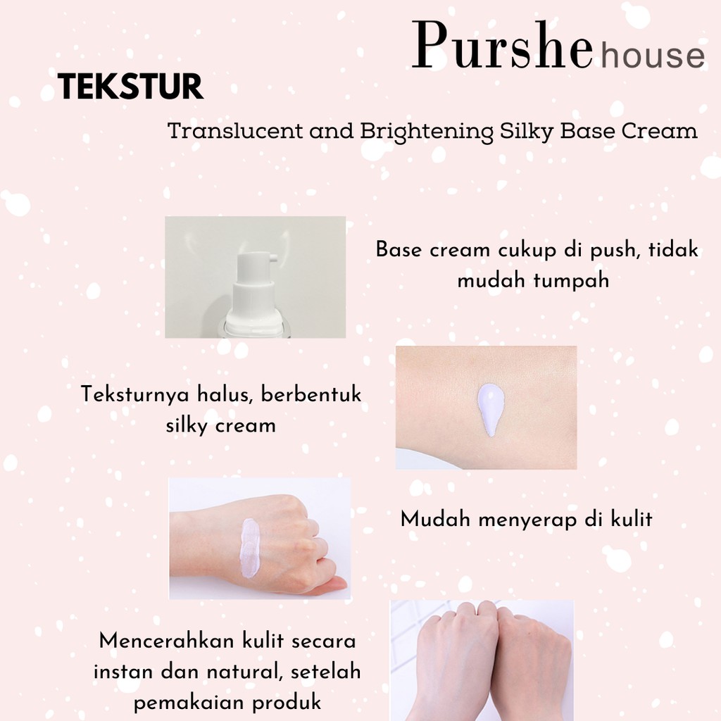 PURSHE HOUSE Translucent and Brightening Silky Base Cream 30ml