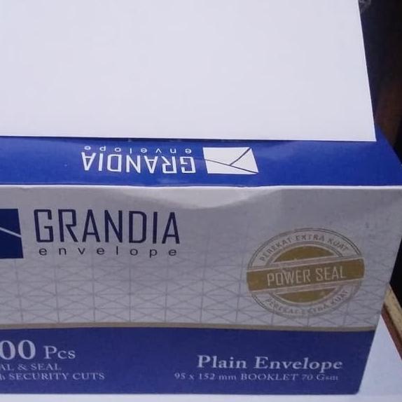 

✵ Amplop putih Polos pendek Grandia Envelope 104 Lem berperekat - 1 pack ♦