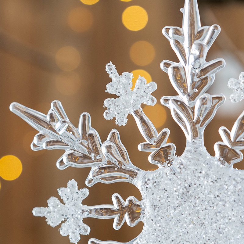 6pcs Liontin Desain Snowflake Bahan Akrilik Untuk Dekorasi Natal