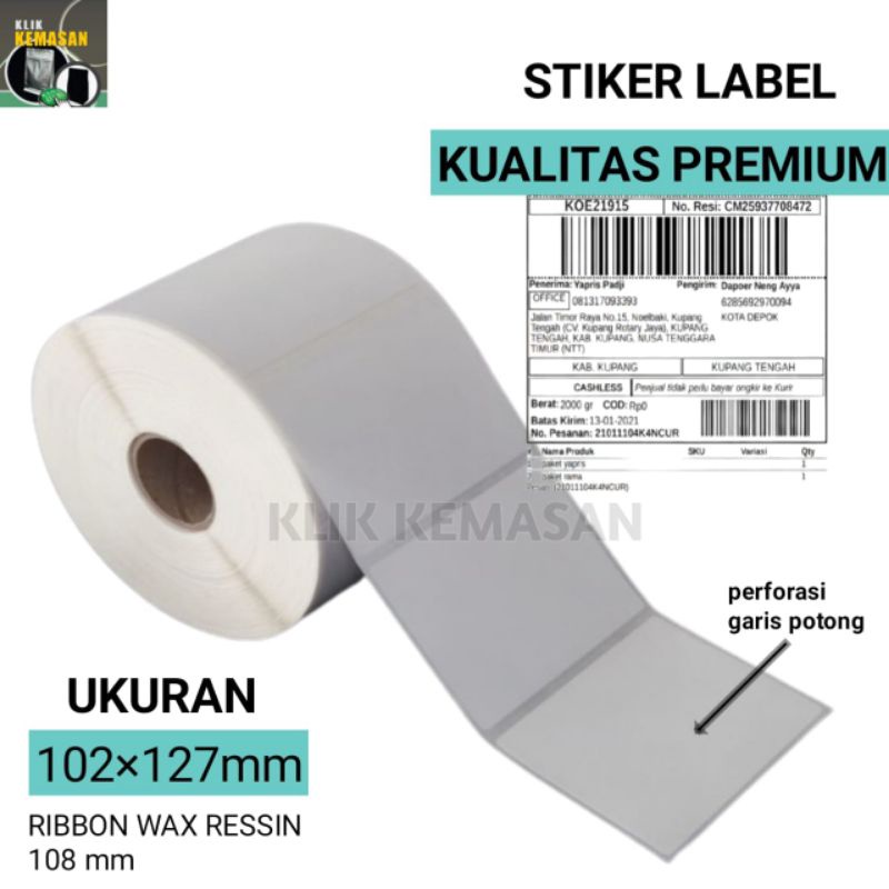 

LABEL STIKER RESI JNE 1250 PCS 102×127 PLUS RIBBON/BARCODE STICKER JNE