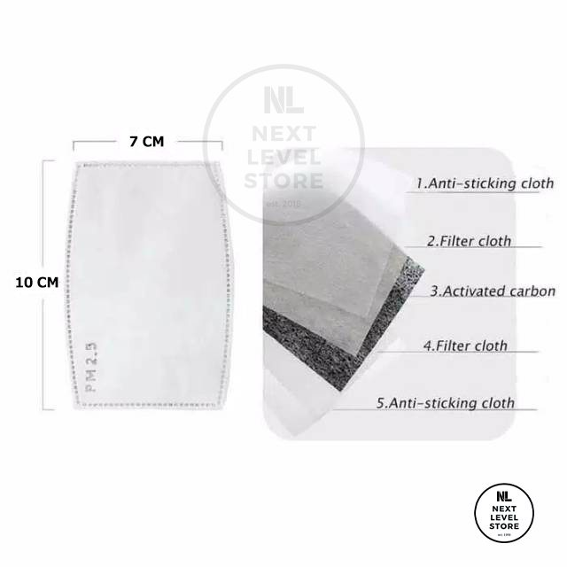 Refill Filter Masker PM 2.5 Tomo Kain N95 Mask Hepa 10x7 cm Size Anak