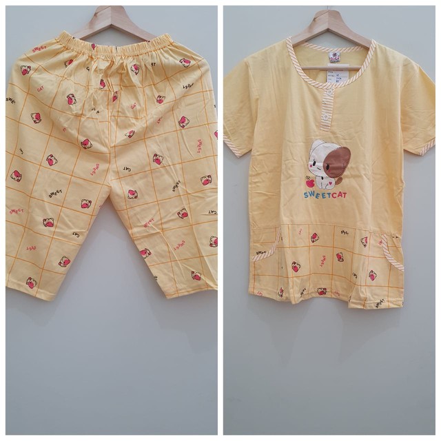 Baju tidur setelan Sie Lie dewasa warna muda model 1