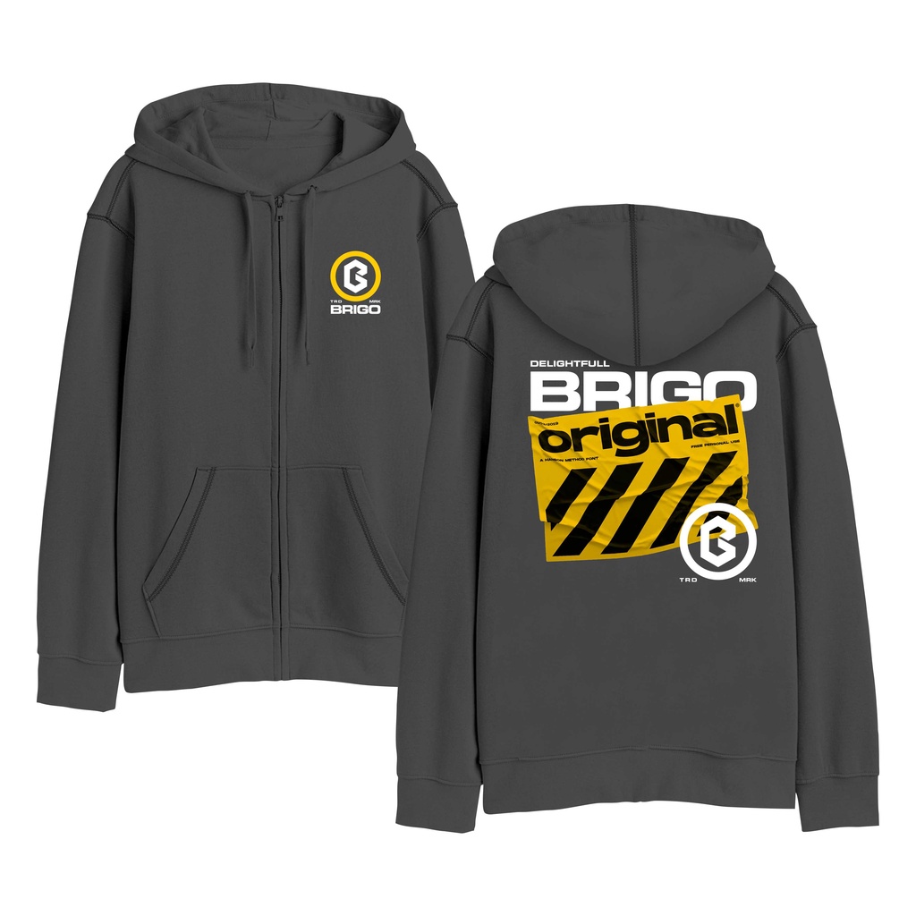 Sweater Hoodie Resleting BRIGO Delight Full Sablon DTF Fleece Cotton II BRIGO Zipper Jumper Hoodie Delight Full II M-XXL (Pria &amp; Wanita) Free stiker&amp;Gantungan Kunci