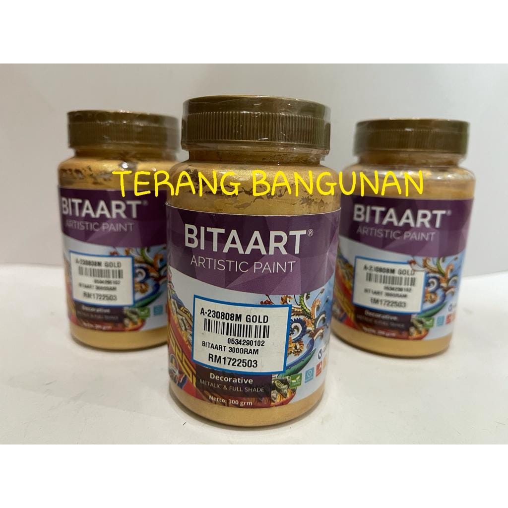BITAART CAT DECORATIVE WATER BASE WARNA GOLD