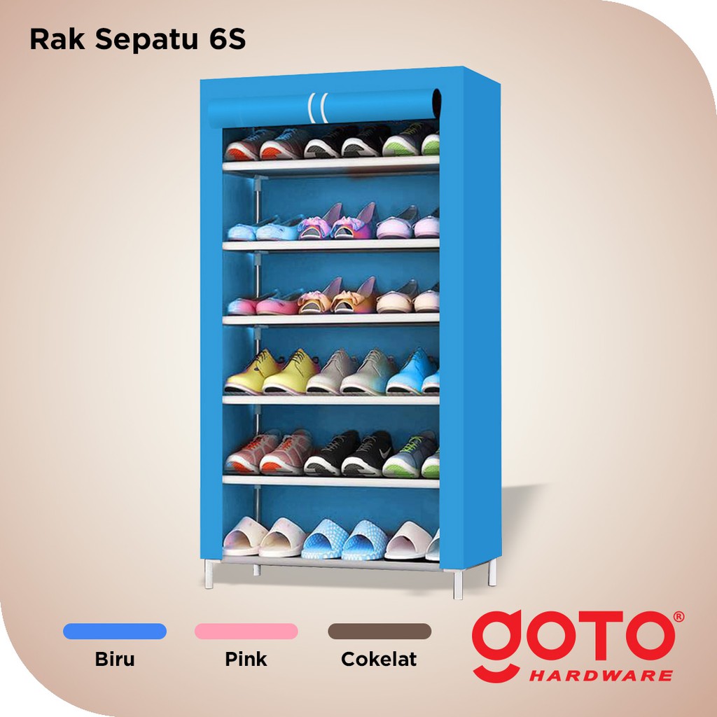 Shoe Rack Portable Rak  Sepatu  Lipat Susun 7 Tingkat 6 