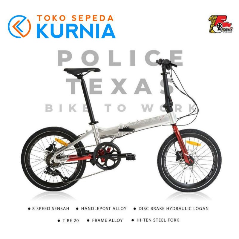 sepeda lipat police texas bike to work
