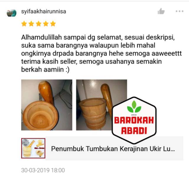 Penumbuk Tumbukan Kerajinan Ukir Lumpang Kayu Dan Alu Kayu Mahoni  ukuran Jumbo