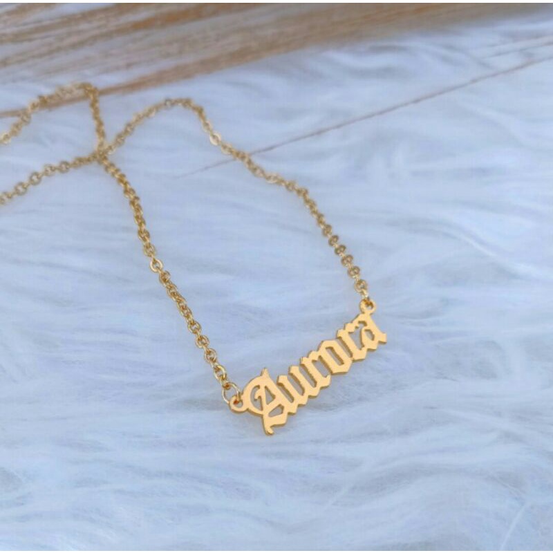 Kalung nama / lapis emas asli anti karat / kalung titanium / kalung wanita / kalung anak / kalung ba