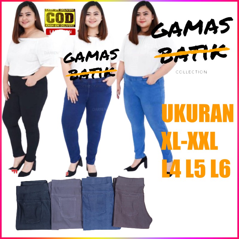 FLASH SALE Celana Legging Denim Wanita Ukuran XL sampai Jumbo Big Size