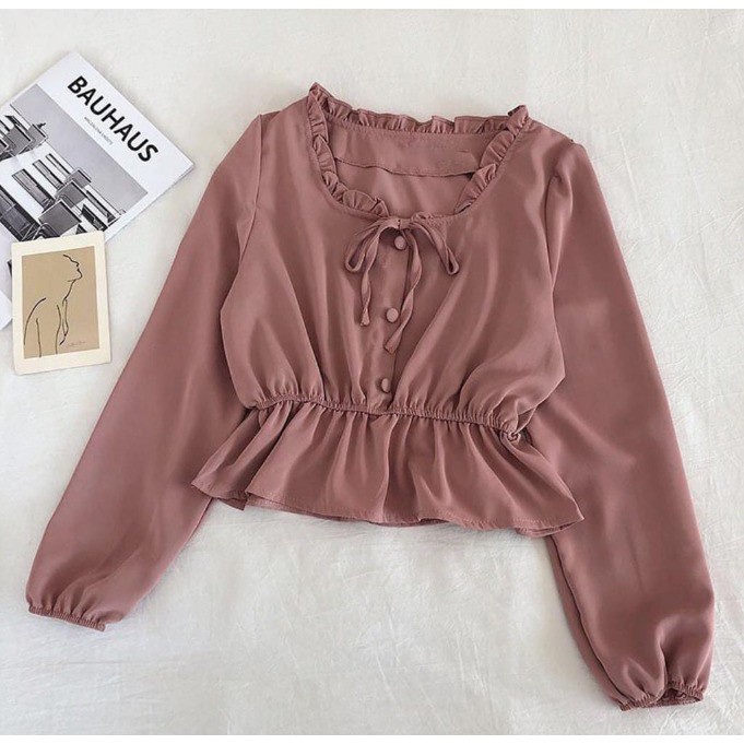 Blouse Mikela Fashion Wanita - Mikela Blouse Wanita Bahan Crepe-4