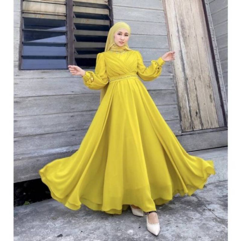 dress pengantin/dress kondangan dress wanita muslim/gaun kondangan/gaun lamaran/gaun wisuda /gamis m