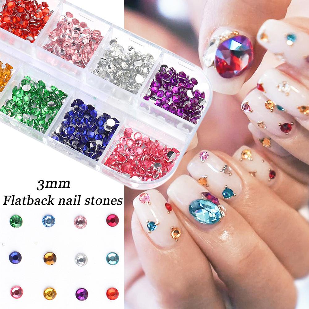 Preva Nail Rhinestones Dekorasi Nail Art Manik-Manik Warna-Warni Desain Batu Kuku 3D