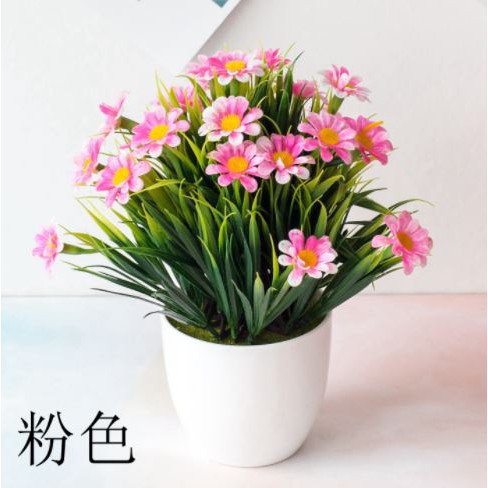 RSB COD CLEAR STOCK Pot Bunga daisy Bunga Plastik dekorasi Pot Tanaman Hias Mini KODE 13 perlengkapan rumah-7
