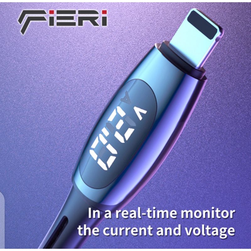 Fieri Kabel Lightning LED Display Fast Charging