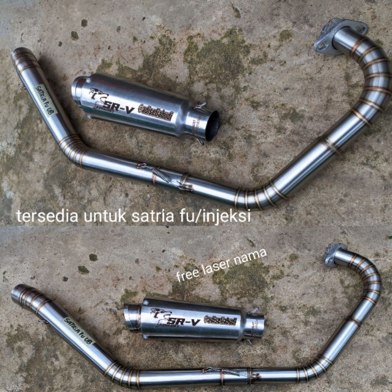 knalpot satria fu/injeksi leher header road race underbond las full cacing stenlis