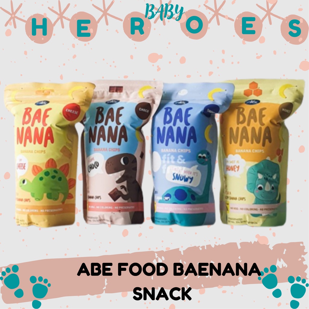 ABE FOOD BAENANA SNACK KERIPIK PISANG 70GR | CEMILAN SEHAT ANAK CHOCO CHEESE HONEY SNOWY