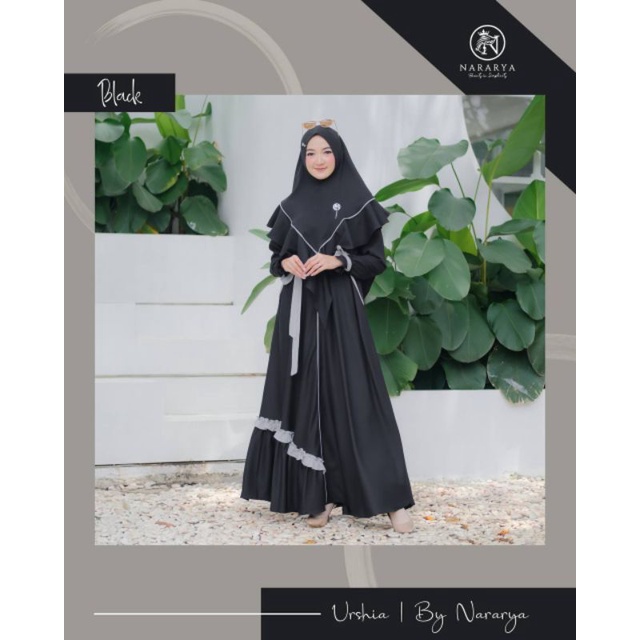 Baju Muslim Gamis dewasa Urshia Set Khimar Nararya