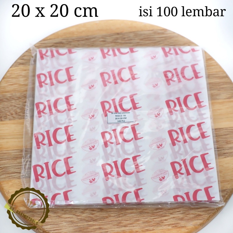 Kertas nasi laminasi rice bento cake paper food wrapping
