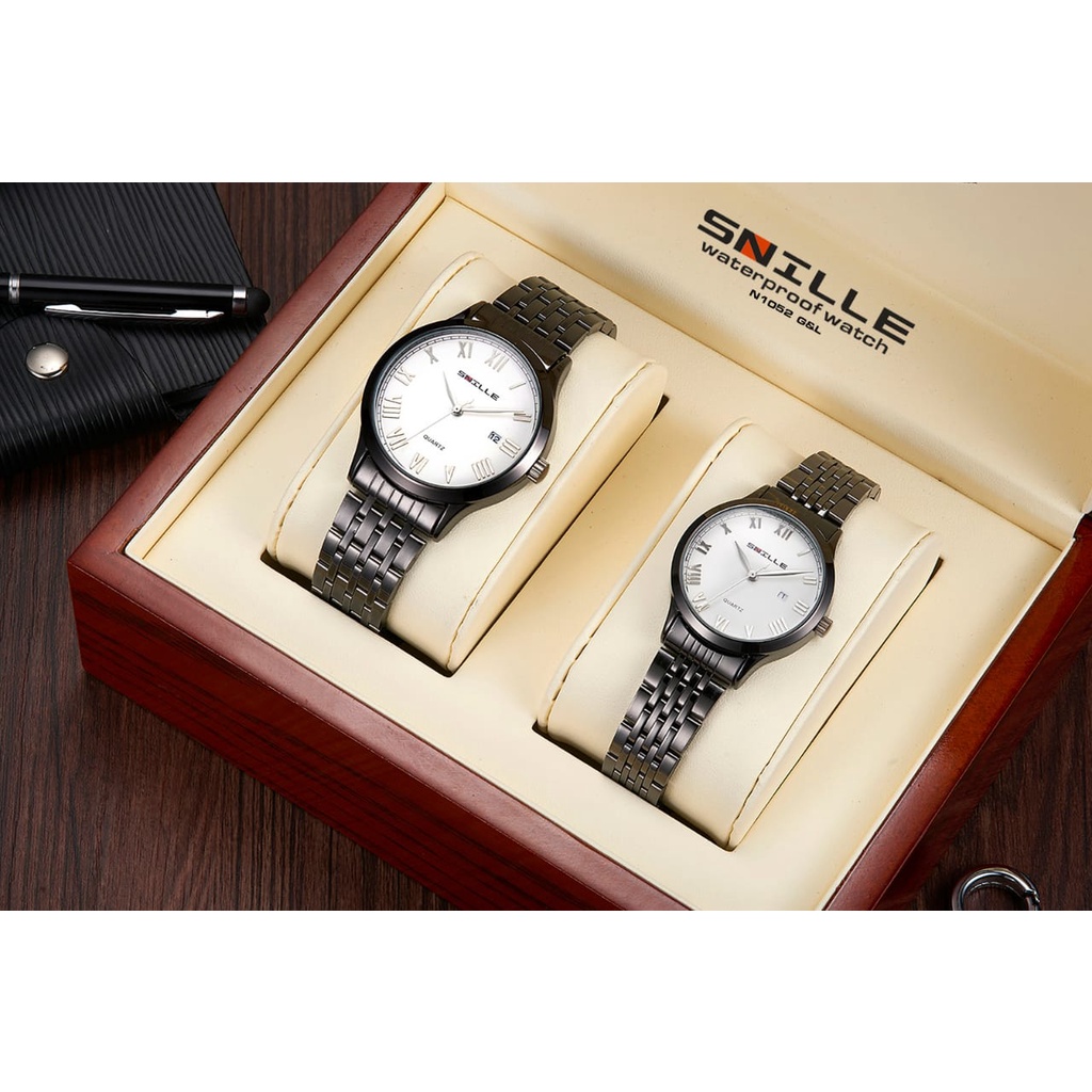 Snille Jam Tangan Rantai Wanita Couple Unisex Original Asli Anti Air Waterproof 1052