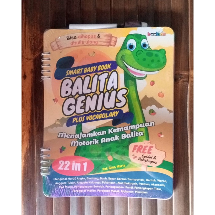 Smart Baby Book Balita Genius Plus Vocabulary - Buku Anak Wipe & Clean Tulis Hapus 22 in 1