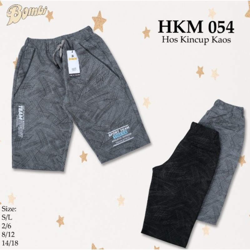 Celana Bombi anak remaja size 14 16 18 HKM 054 hos kincup anak abu dan hitam