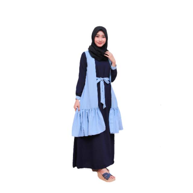 BAJU WANITA MUSLIM GAMIS MUSLIMAH / GAMIS WARNA BIRU  / GAMIS NISSA SABYAN