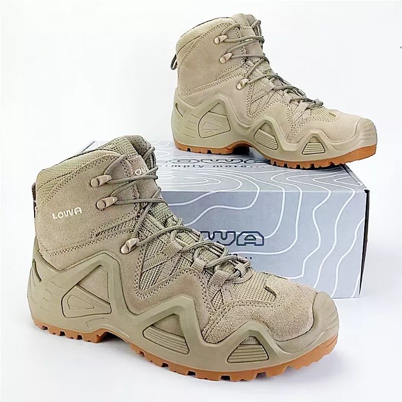 tactical L0WA 6.0 Sepatu Boots Tactical 6 Inci dengan Bahan Kulit Waterproof, Warna Hijau Sepatu Boo