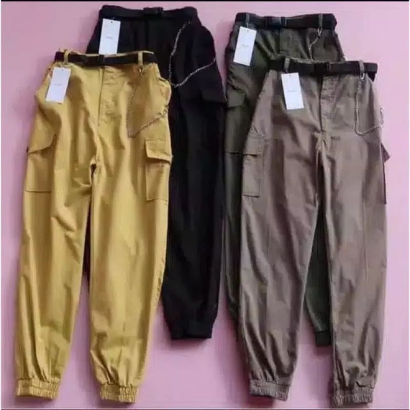 JOGER AMERICAN DRILL/ CARGO JOGER PANTS BAGGY DIVA JOGER