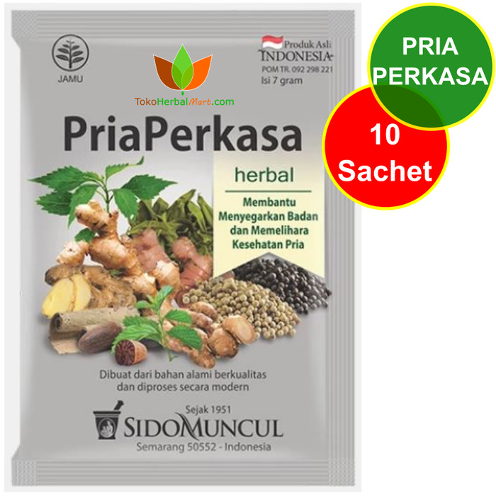 10 SACHET JAMU PRIA PERKASA SIDOMUNCUL OBAT LEMAH LETIH LESU LAKI LAKI