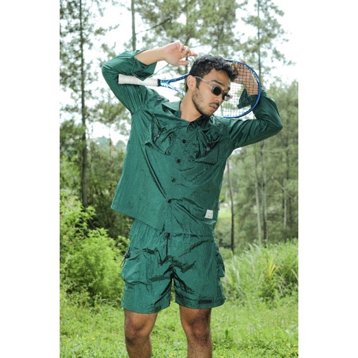 JAVAJONES Nylon Shirt Yuji Green Bottle | Kemeja Pria Wanita