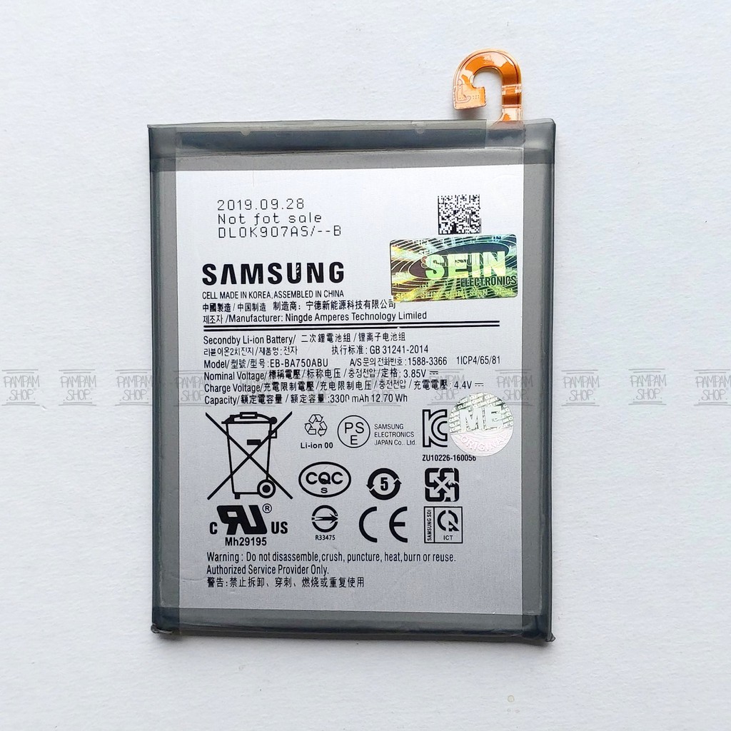 Baterai Handphone Samsung Galaxy A10 A105 M10 M105 A7 2018 Original OEM Batrai Batre EB-BA750ABU Ori