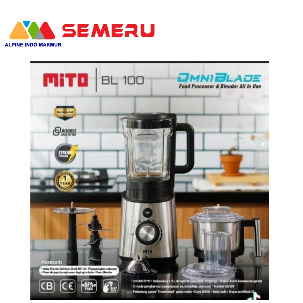 MITO FOOD PROCESSOR BLENDER OMNI BLADE MITOCHIBA BL-100