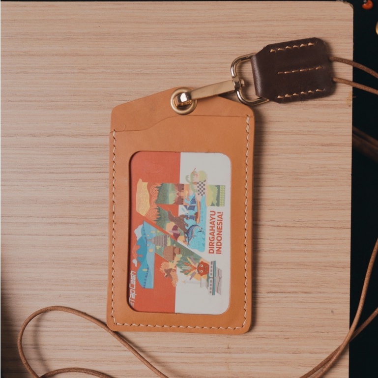 

RAYA ID Card Holder Handmade /Name Tag Holder Kulit Asli/Gantungan ID Card Lanyard by Aira Studios